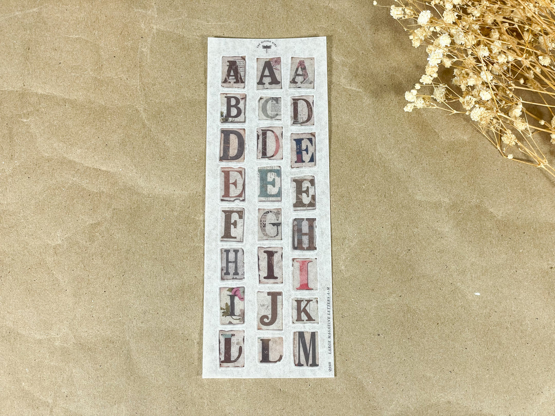 Large Magazine Letters A-M - Ephemera Stickers