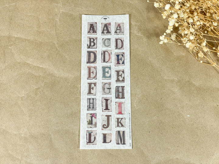 Large Magazine Letters A-M - Ephemera Stickers