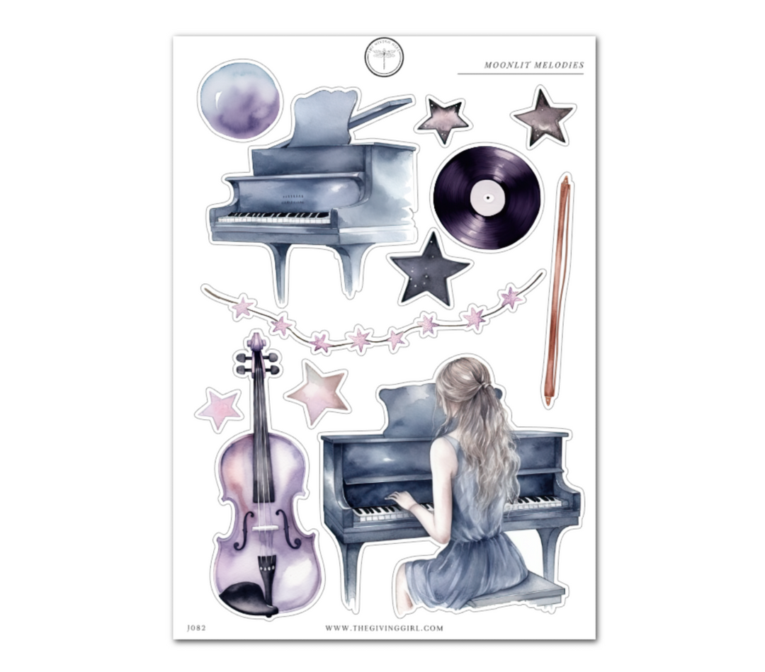 Moonlit Melodies - Daily Journaling Sheet