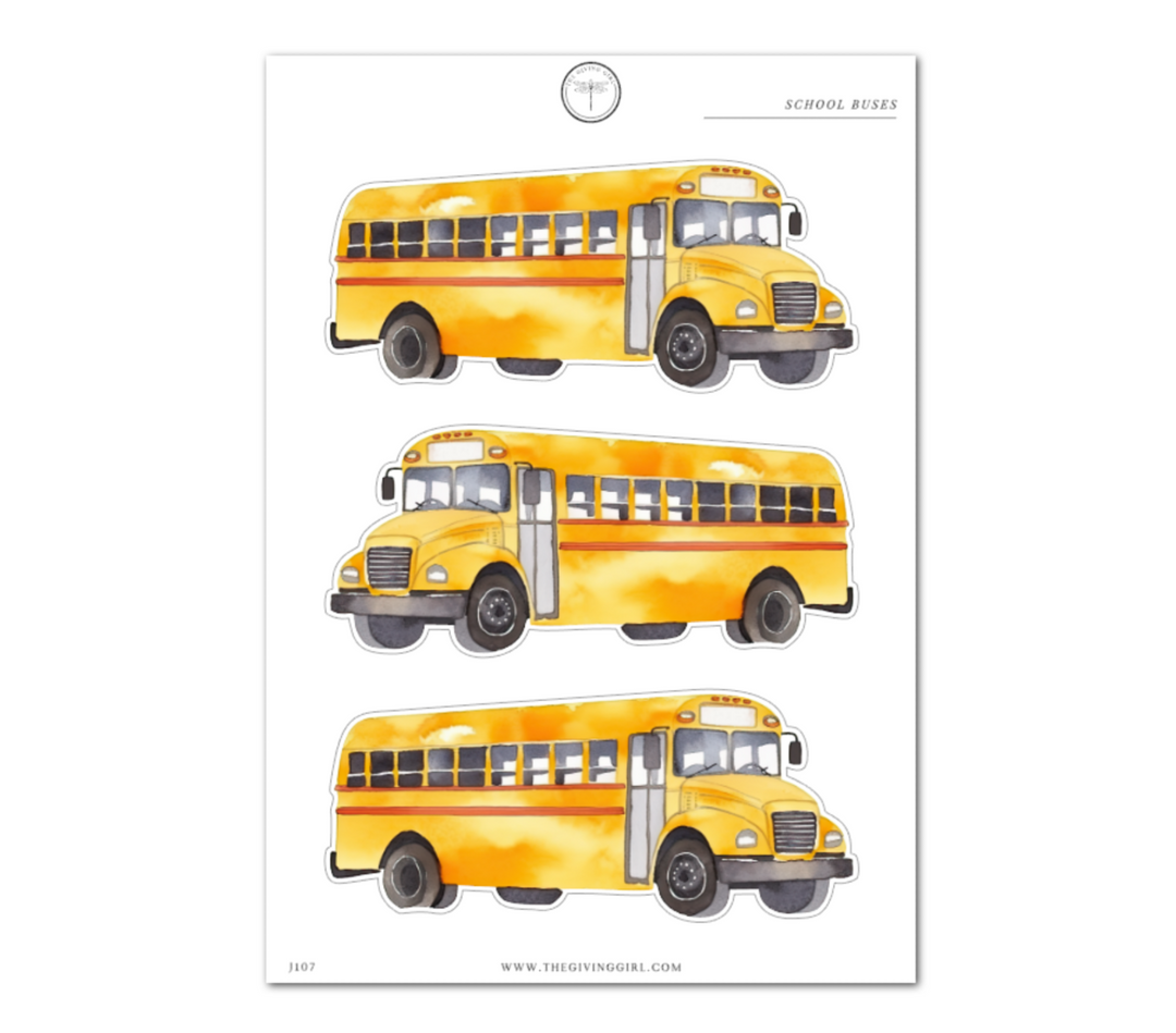 School Buses - Daily Journaling Sheet