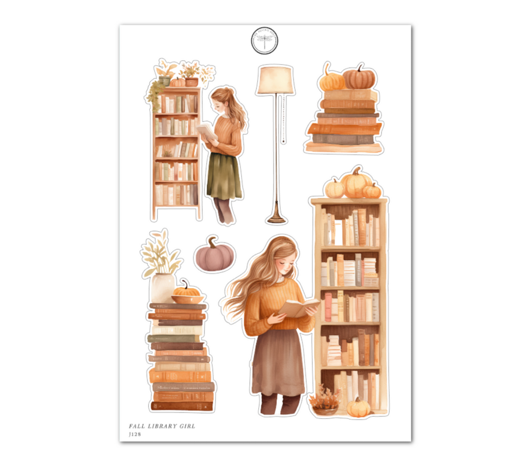 Fall Library Girl - Daily Journaling Sheet