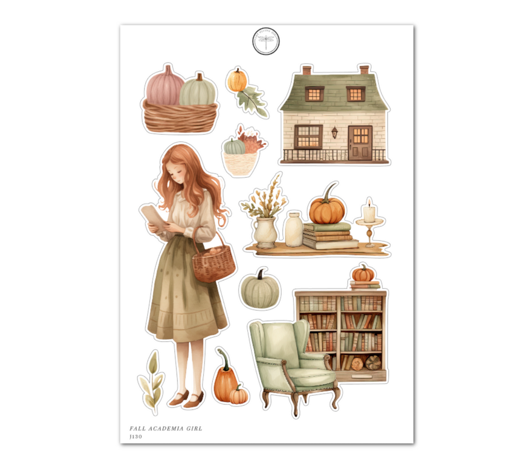 Fall Academia Girl - Daily Journaling Sheet