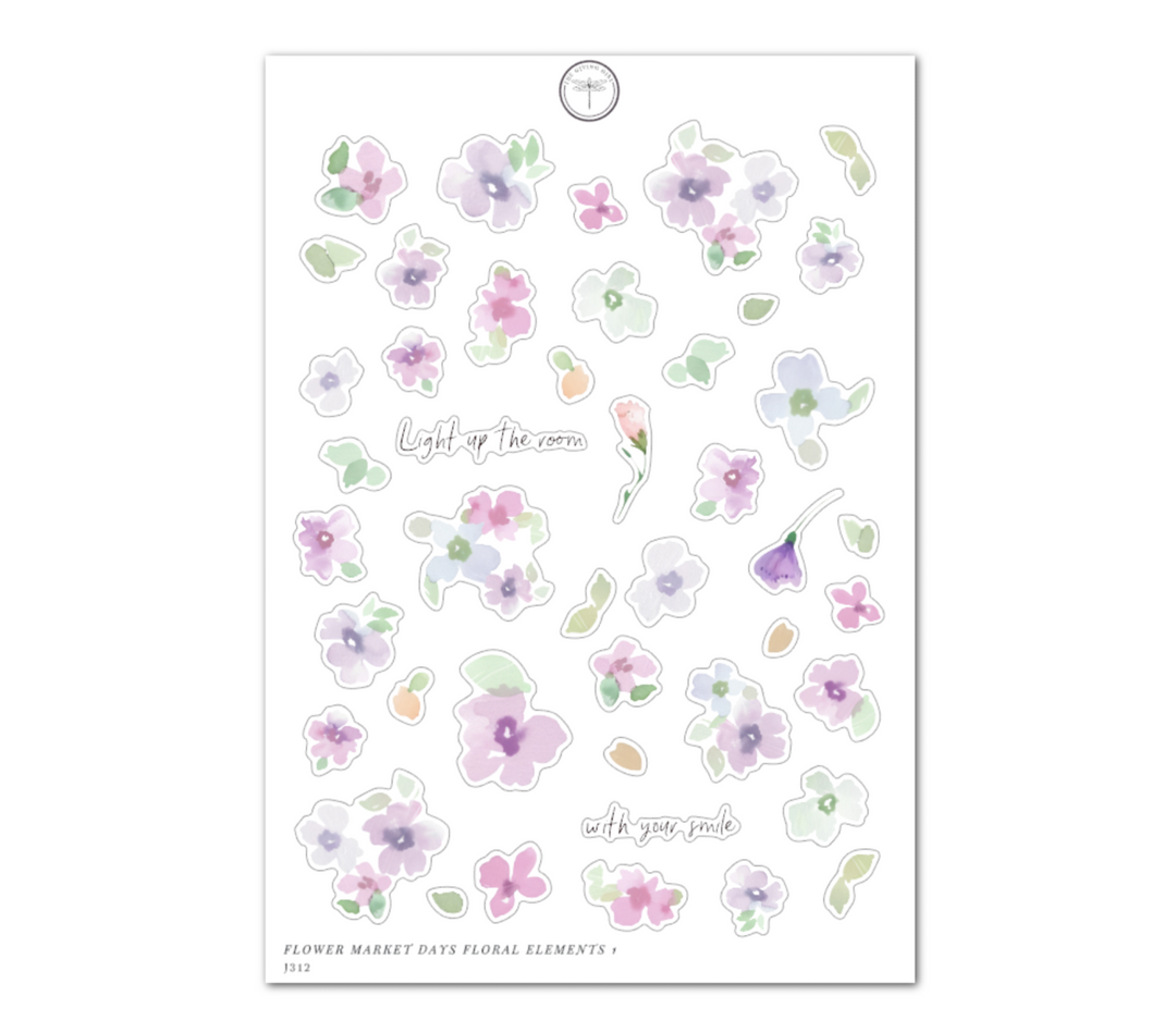Flower Market Days Floral Elements 1 - Daily Journaling Sheet