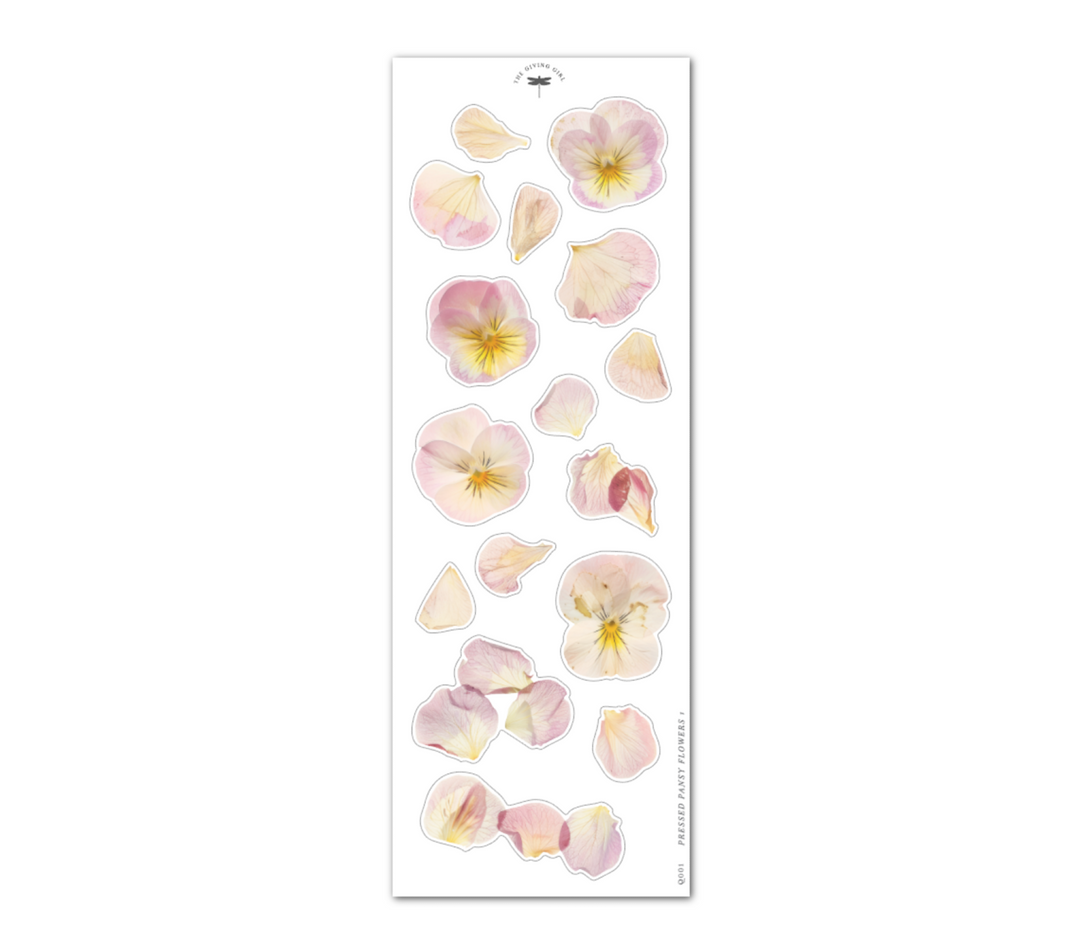 Pressed Pansy Flowers 1 - Ephemera Stickers