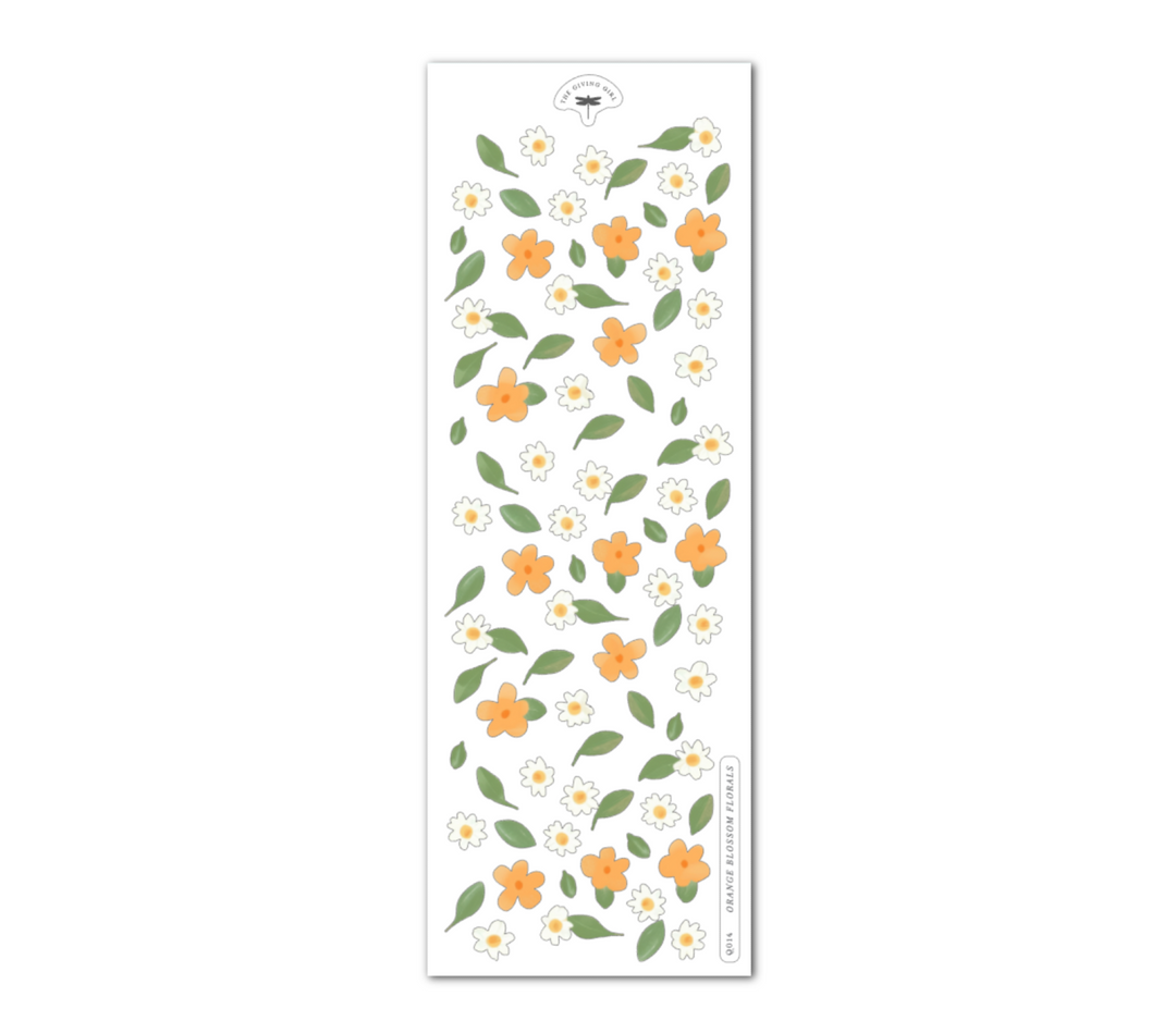 Orange Blossom Florals - Ephemera Stickers
