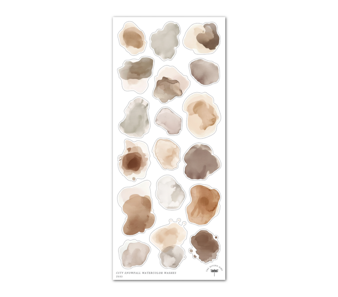 City Snowfall Watercolor Washes