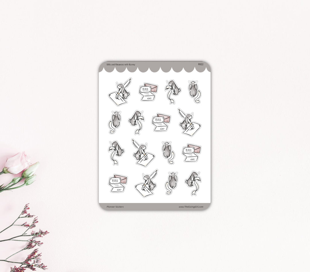 Bills and Finances with Bunny Stickers