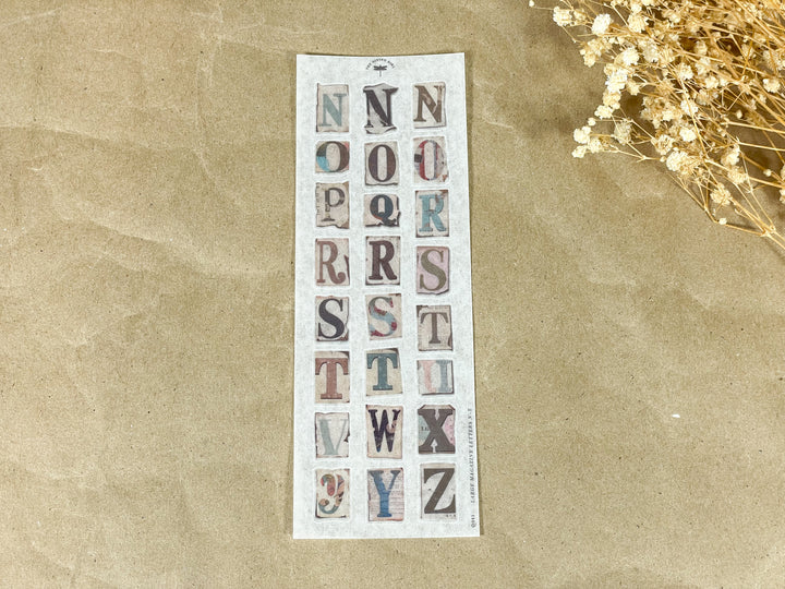 Large Magazine Letters N-Z - Ephemera Stickers