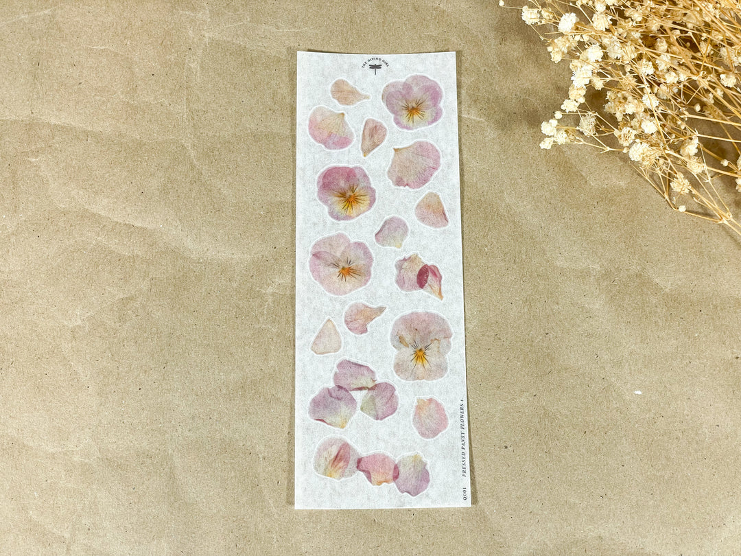 Pressed Pansy Flowers 1 - Ephemera Stickers