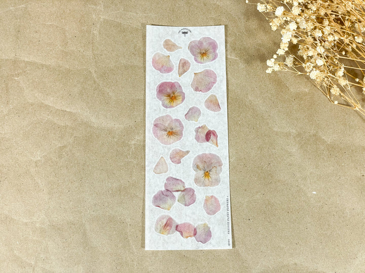 Pressed Pansy Flowers 1 - Ephemera Stickers