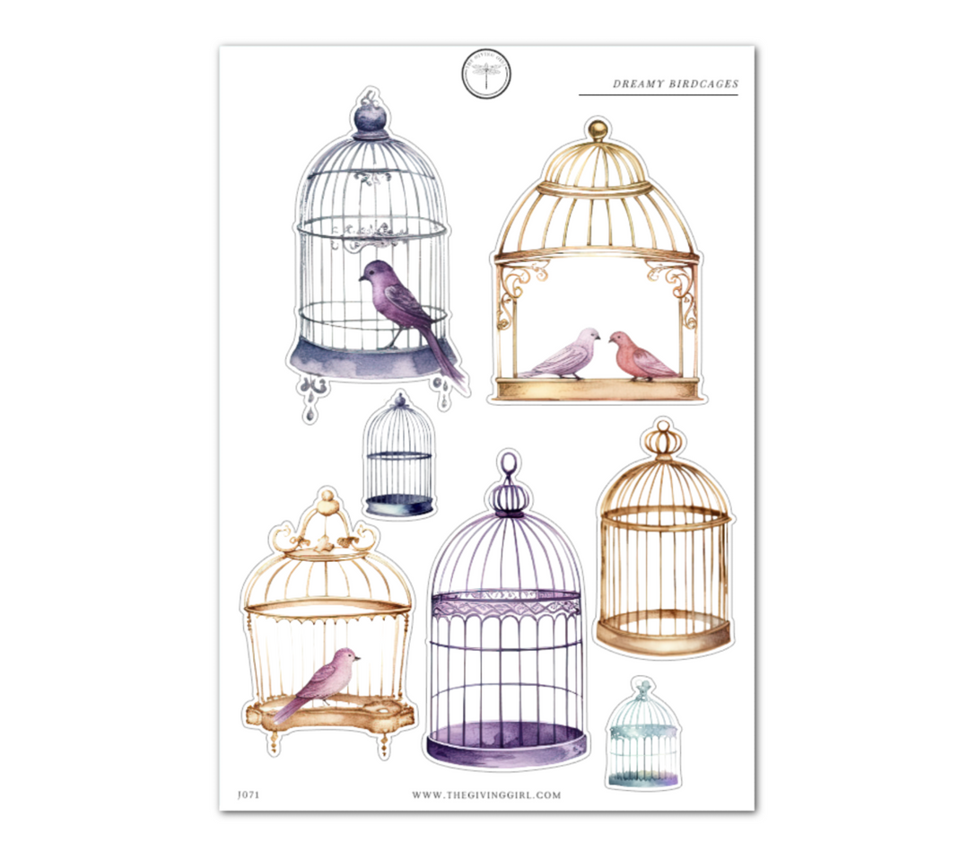 Dreamy Birdcages - Daily Journaling Sheet