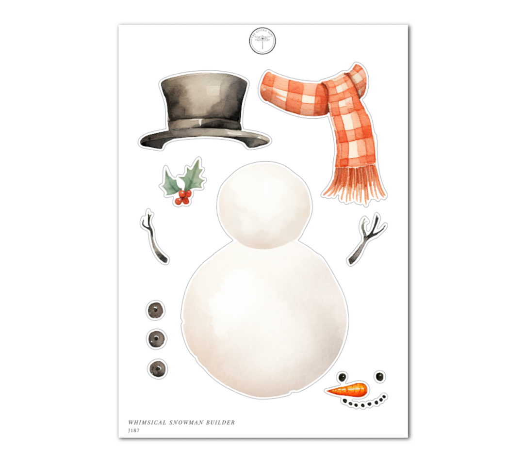 Whimsical Snowman Builder - Daily Journaling Sheet