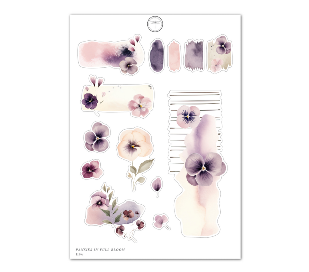 Pansies in Full Bloom - Daily Journaling Sheet
