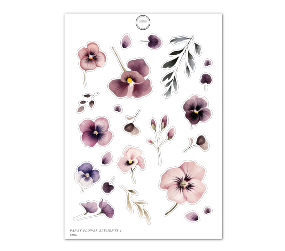 Pansy Flower Elements 2 - Daily Journaling Sheet