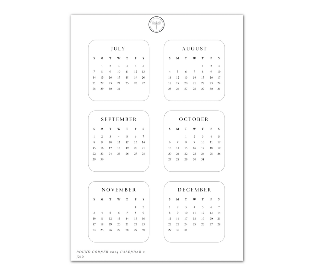 Round Corner 2024 Calendar 2 - Daily Journaling Sheet