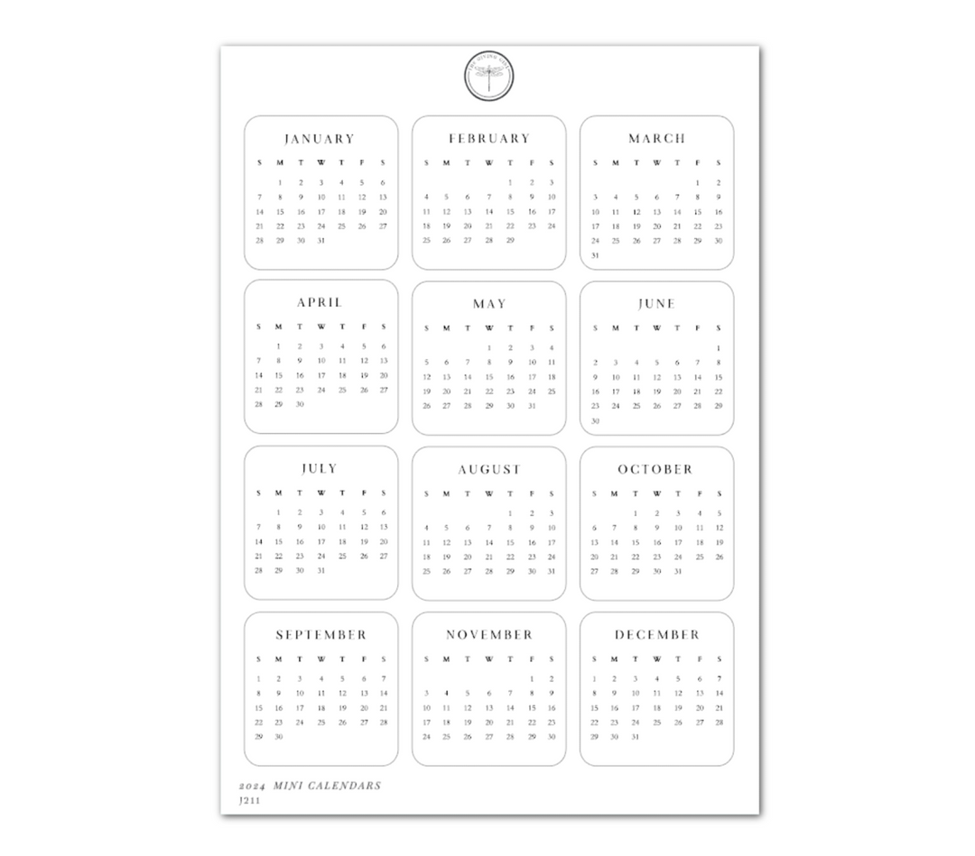 2024 Mini Calendars - Daily Journaling Sheet