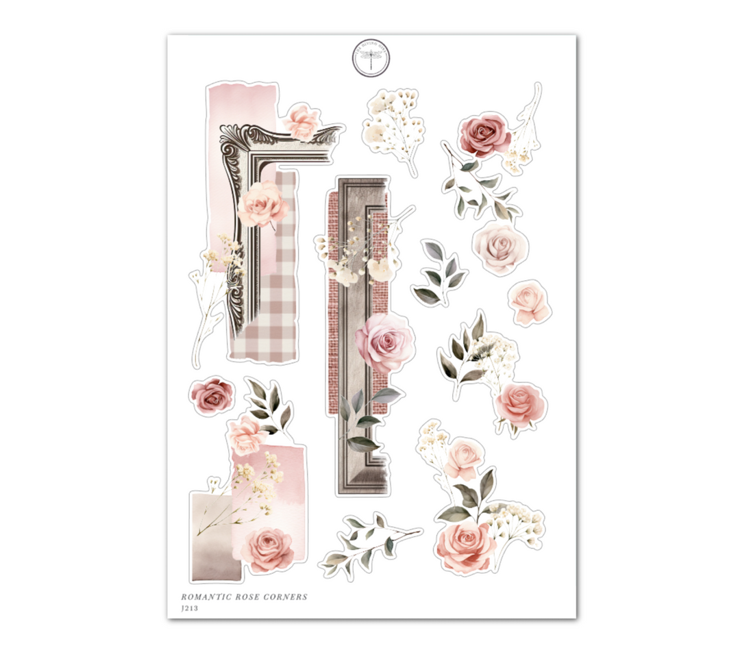 Romantic Rose Corners - Daily Journaling Sheet