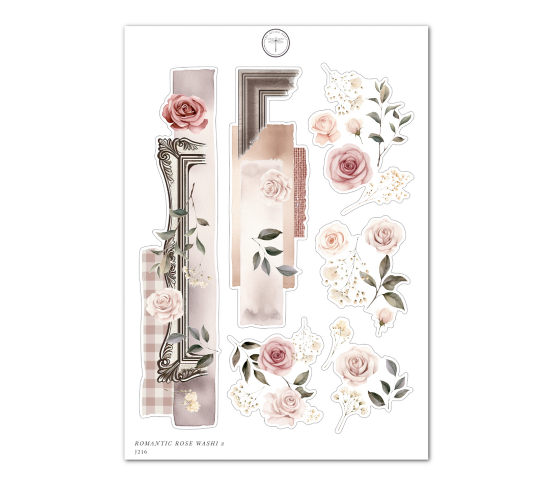 Romantic Rose Washi 2 - Daily Journaling Sheet
