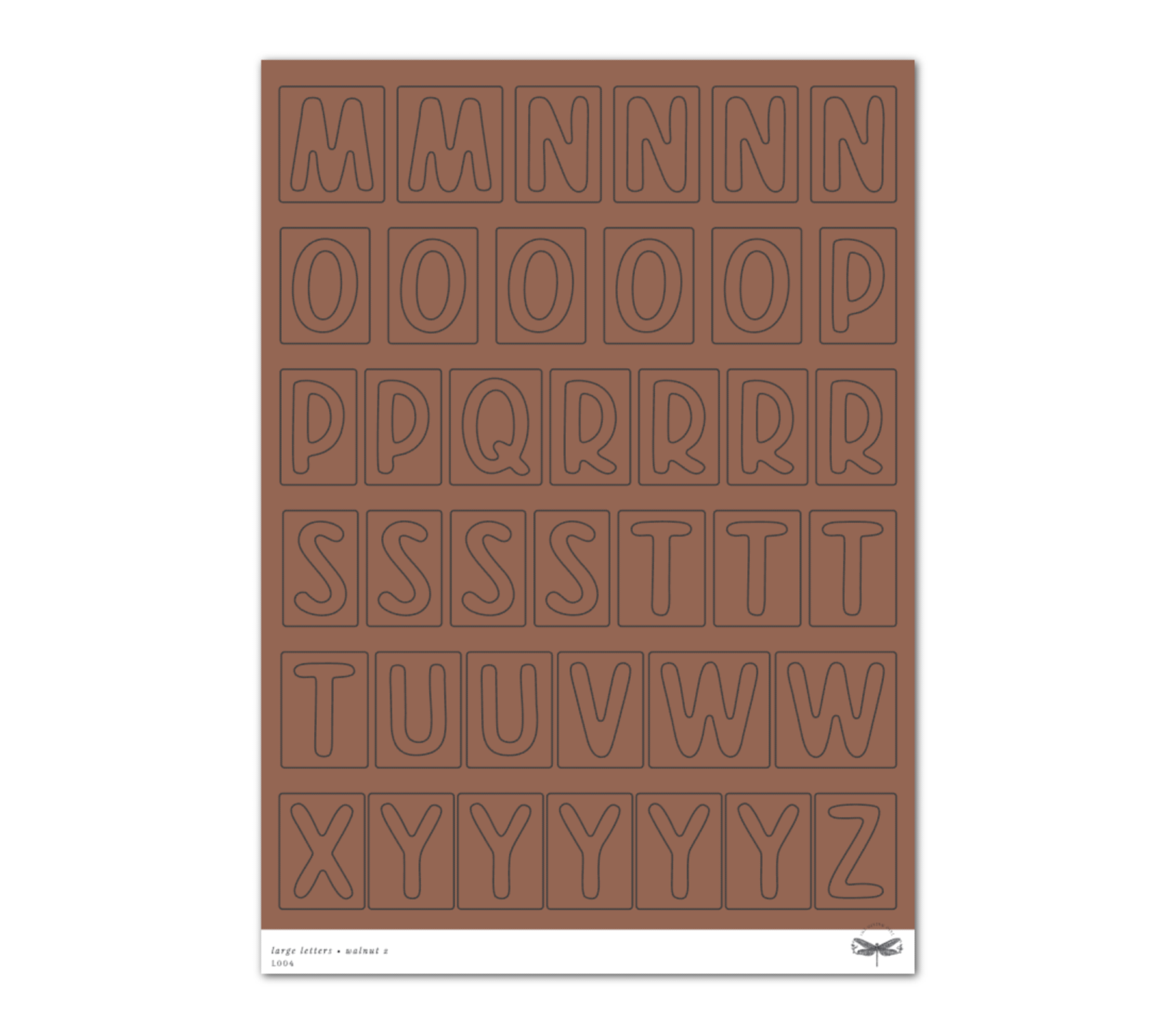 Large Letters • Walnut Set