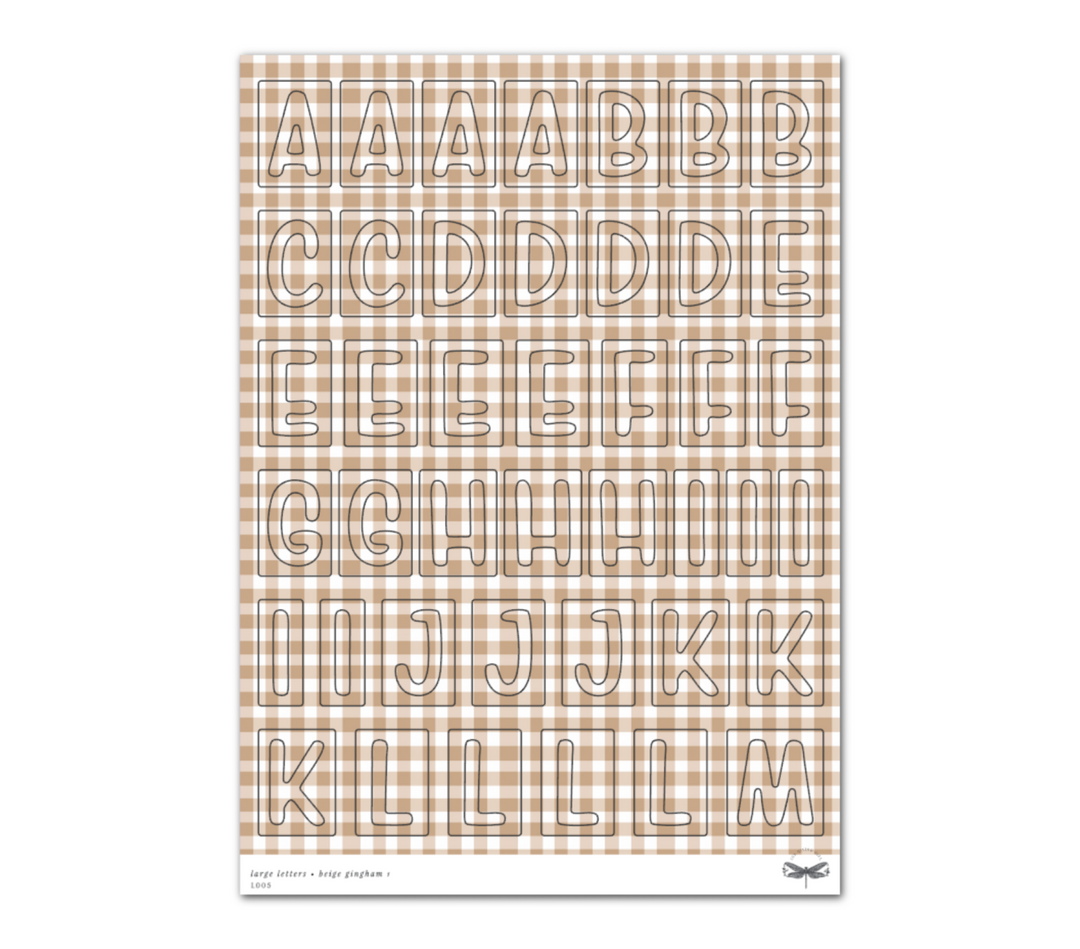 Large Letters • Beige Gingham Set