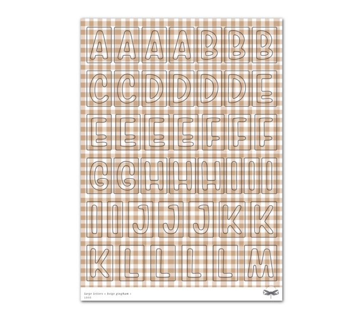 Large Letters • Beige Gingham Set