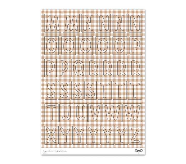 Large Letters • Beige Gingham Set