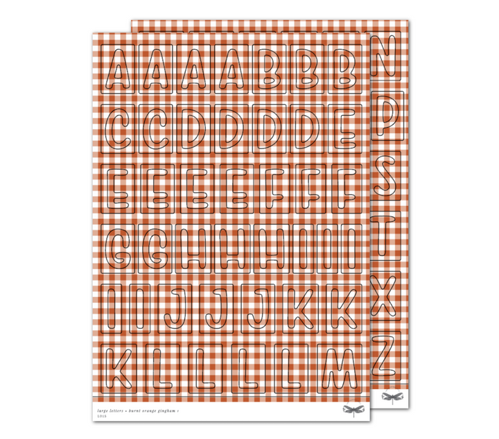 Large Letters • Burnt Orange Gingham
