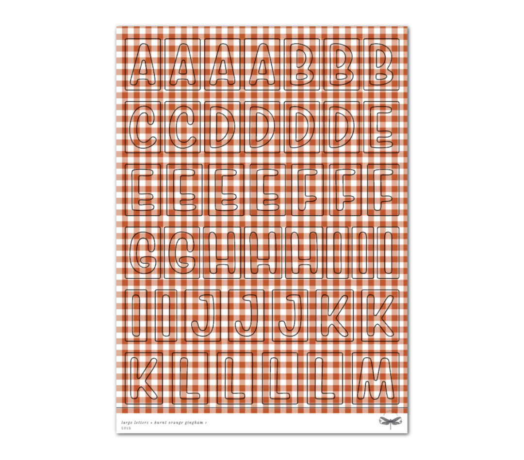 Large Letters • Burnt Orange Gingham