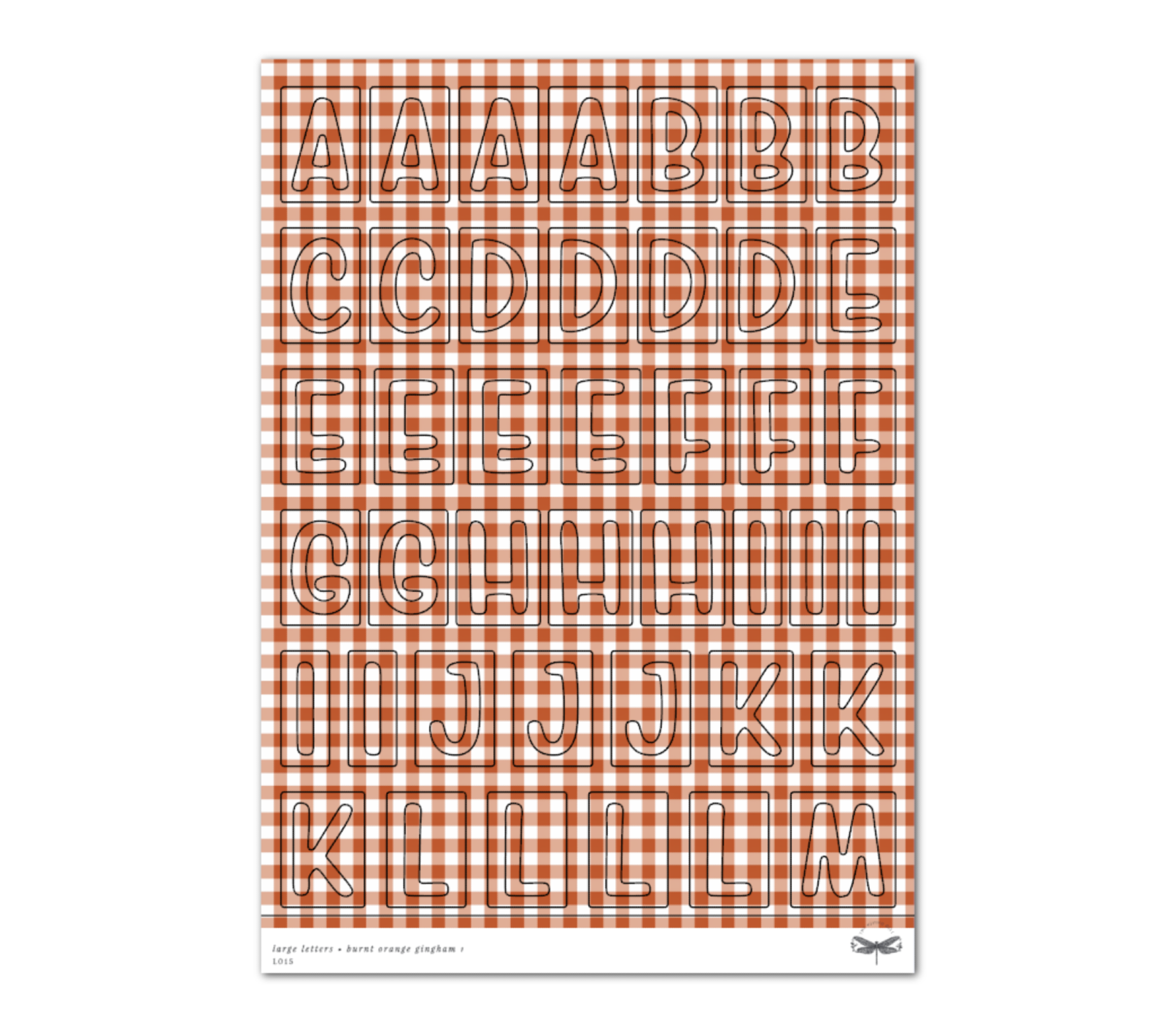 Large Letters • Burnt Orange Gingham