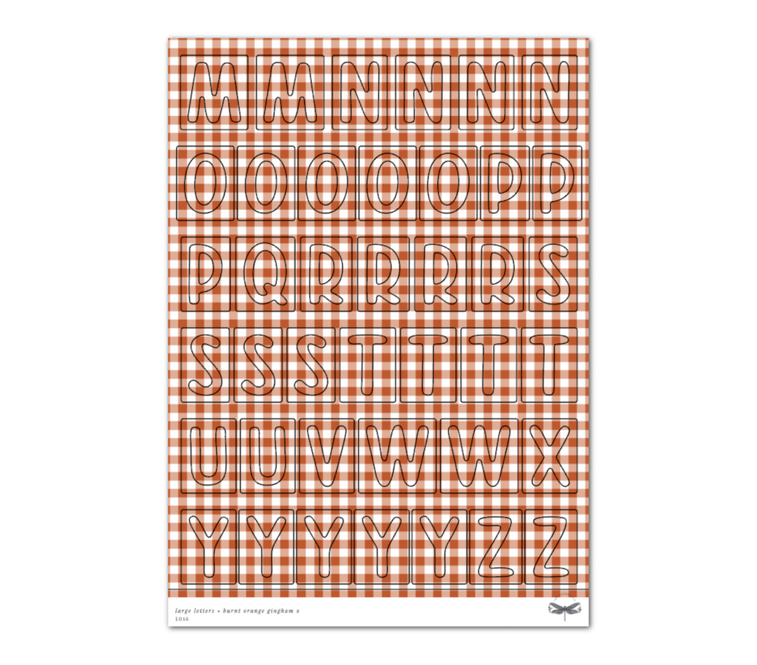 Large Letters • Burnt Orange Gingham