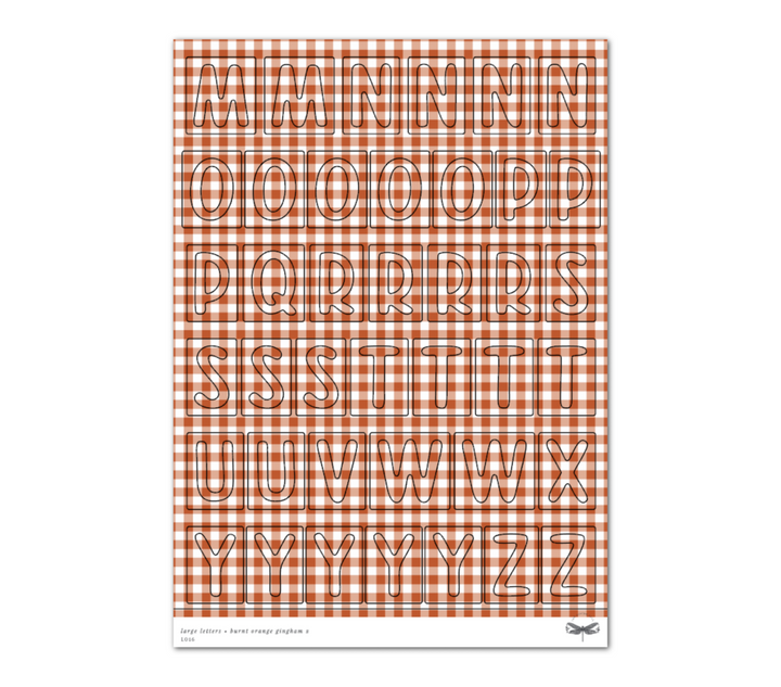 Large Letters • Burnt Orange Gingham