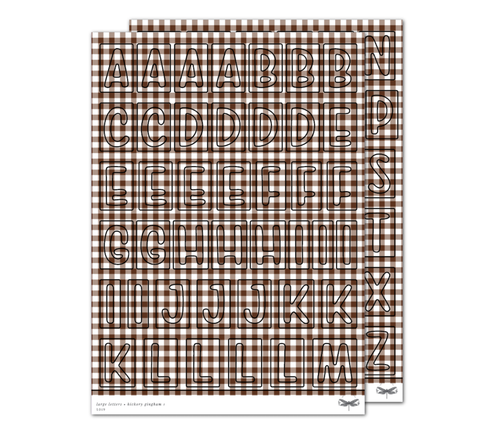 Large Letters • Hickory Gingham