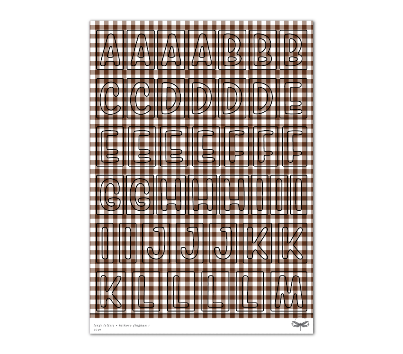 Large Letters • Hickory Gingham