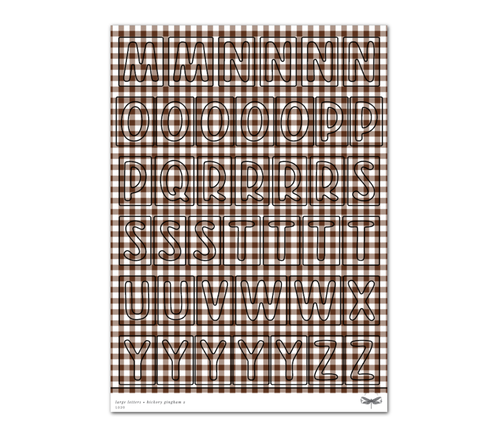 Large Letters • Hickory Gingham