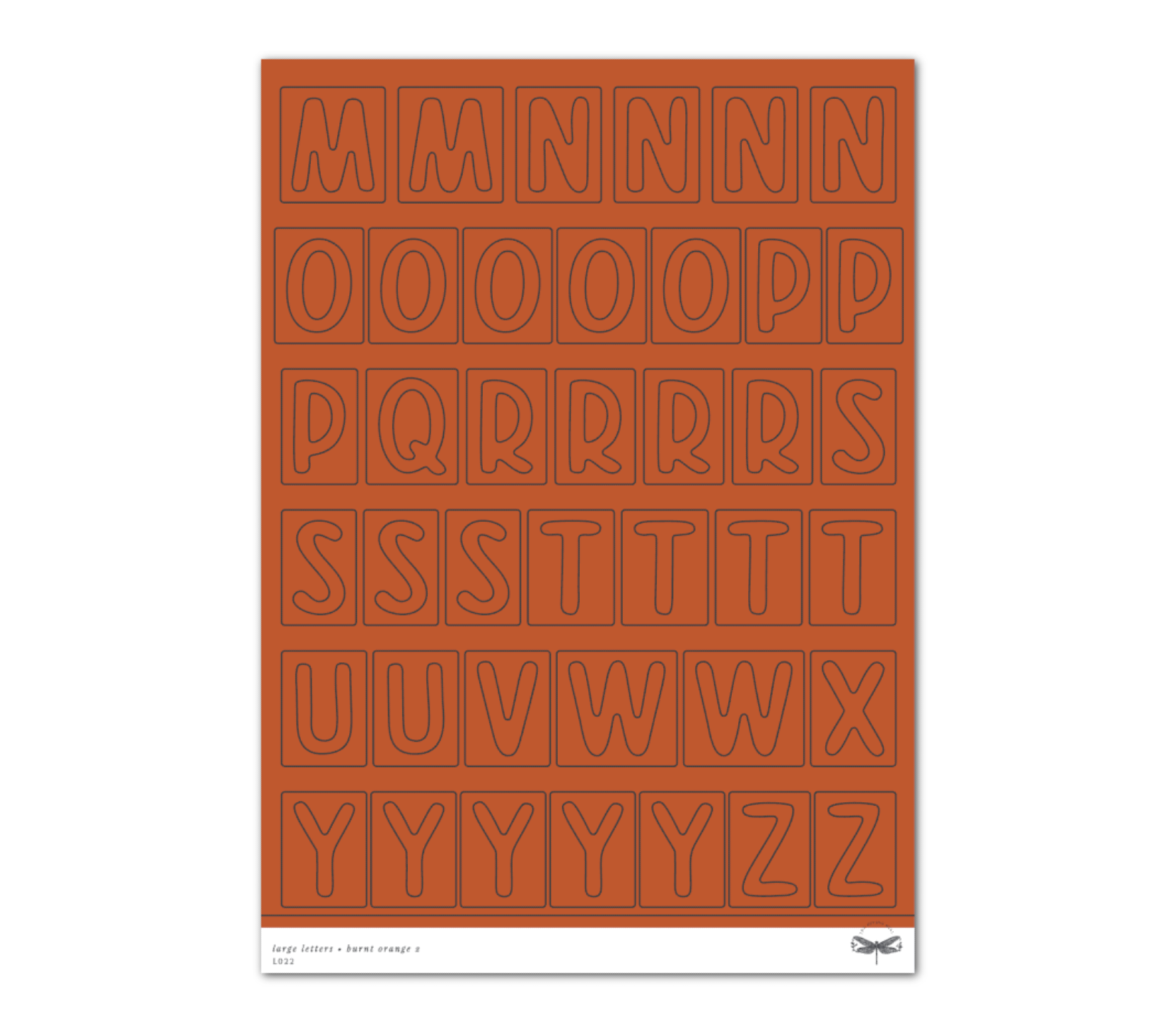 Large Letters • Burnt Orange