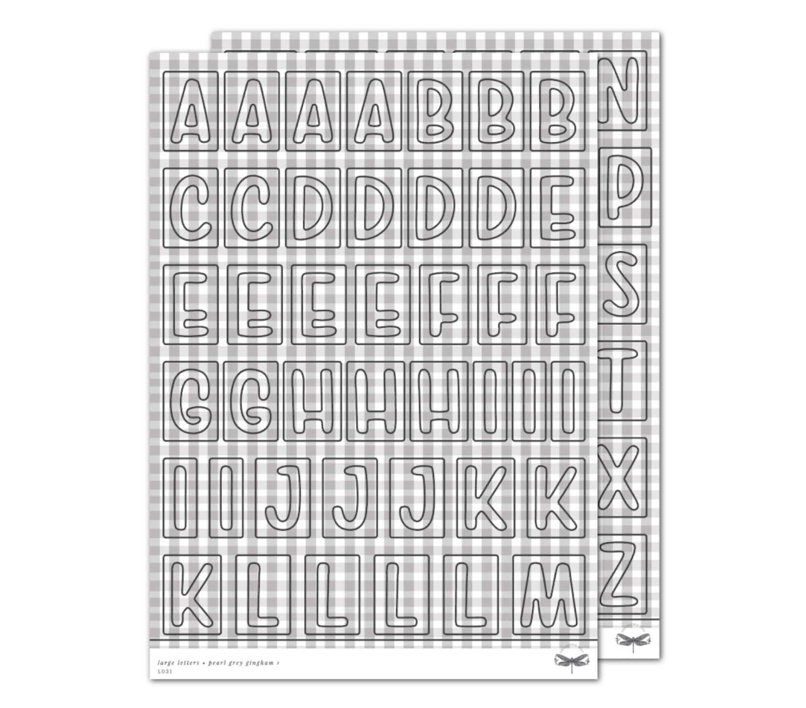 Large Letters • Pearl Grey Gingham