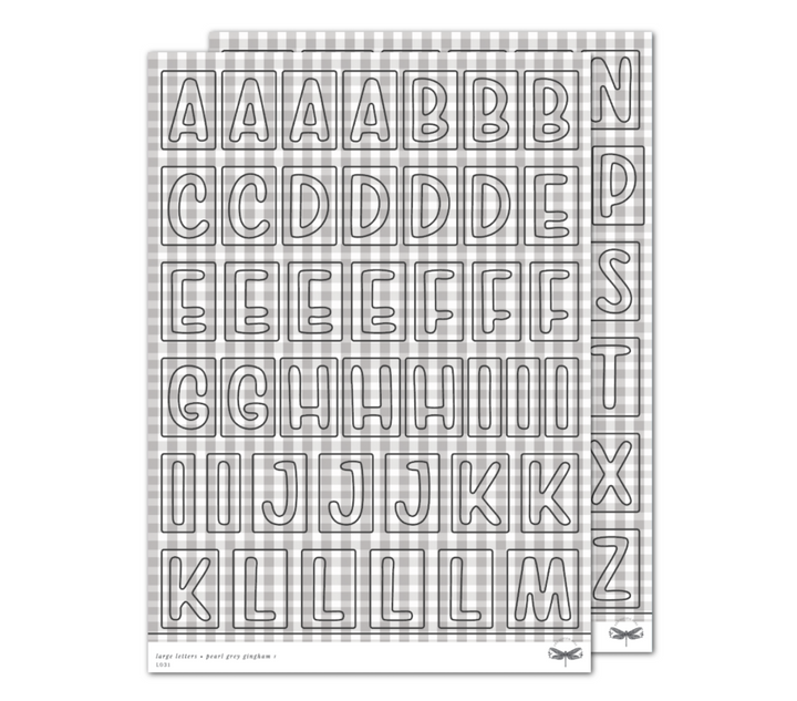 Large Letters • Pearl Grey Gingham