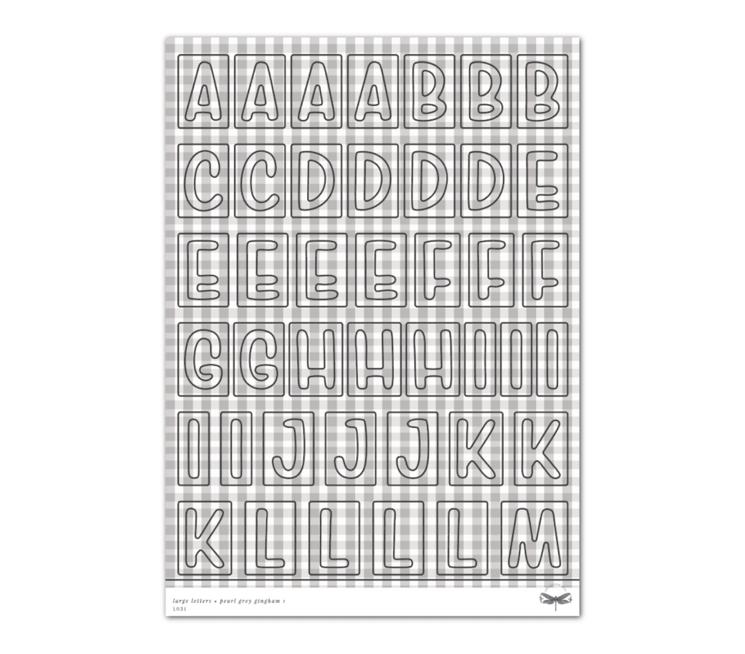 Large Letters • Pearl Grey Gingham