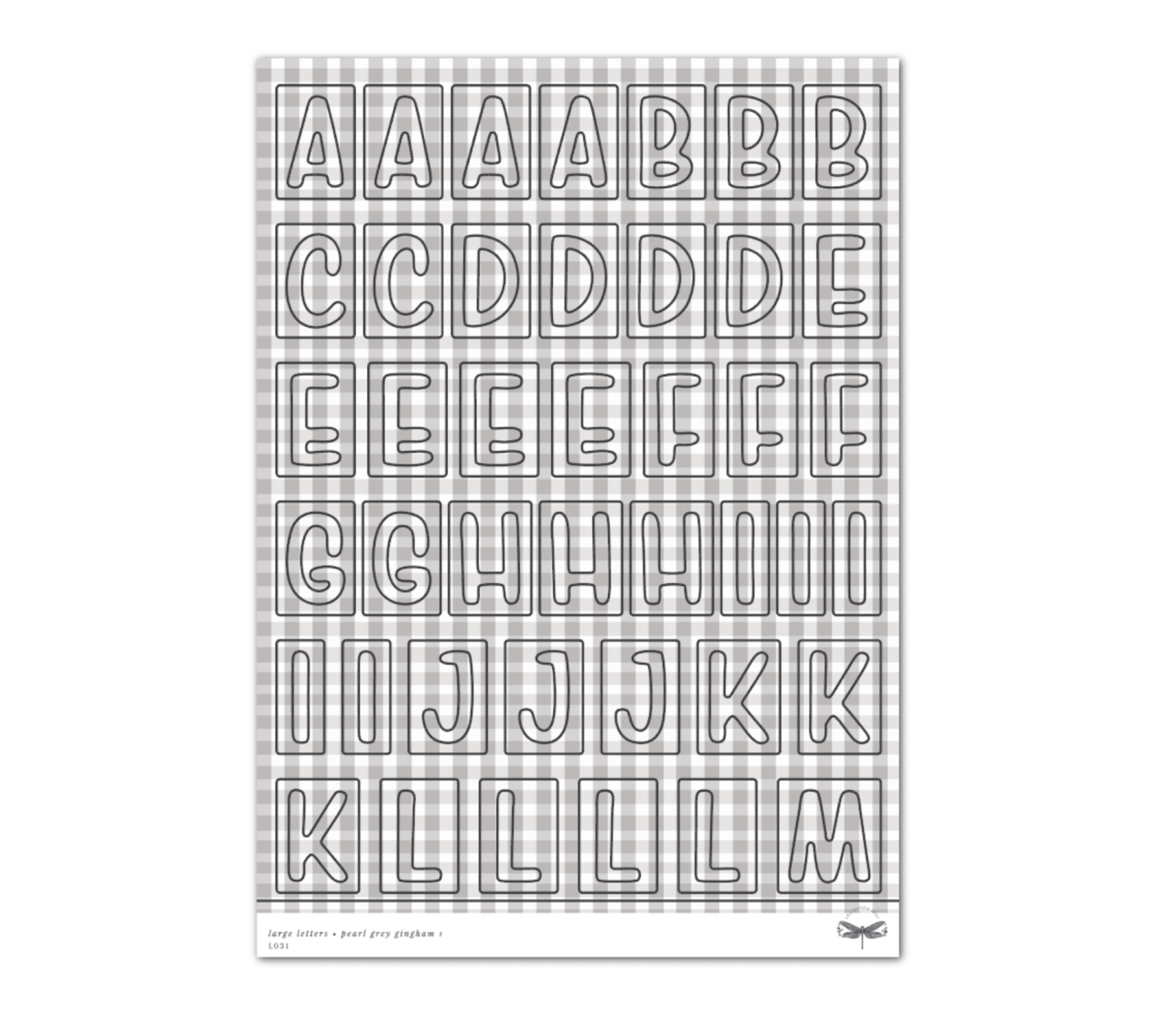 Large Letters • Pearl Grey Gingham