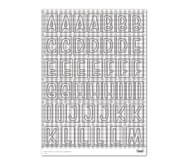 Large Letters • Pearl Grey Gingham