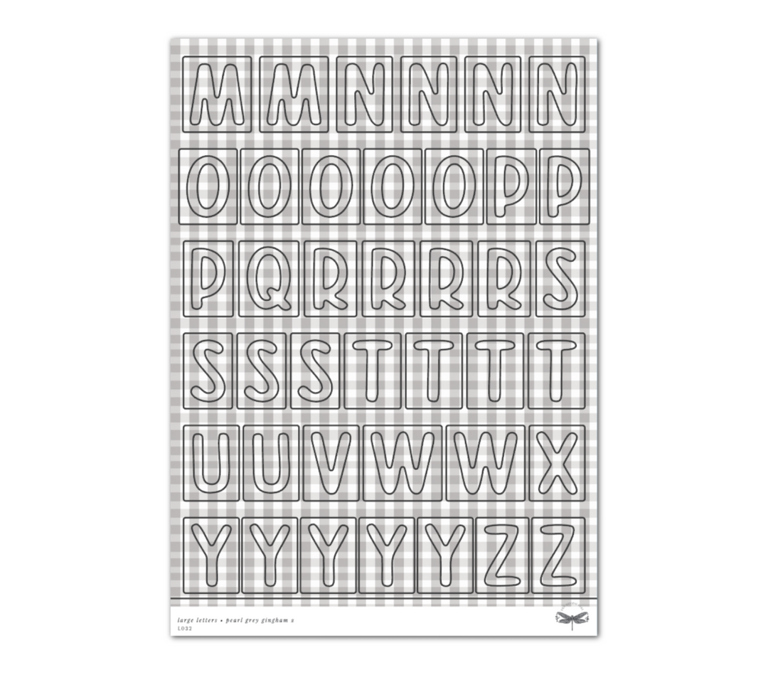 Large Letters • Pearl Grey Gingham