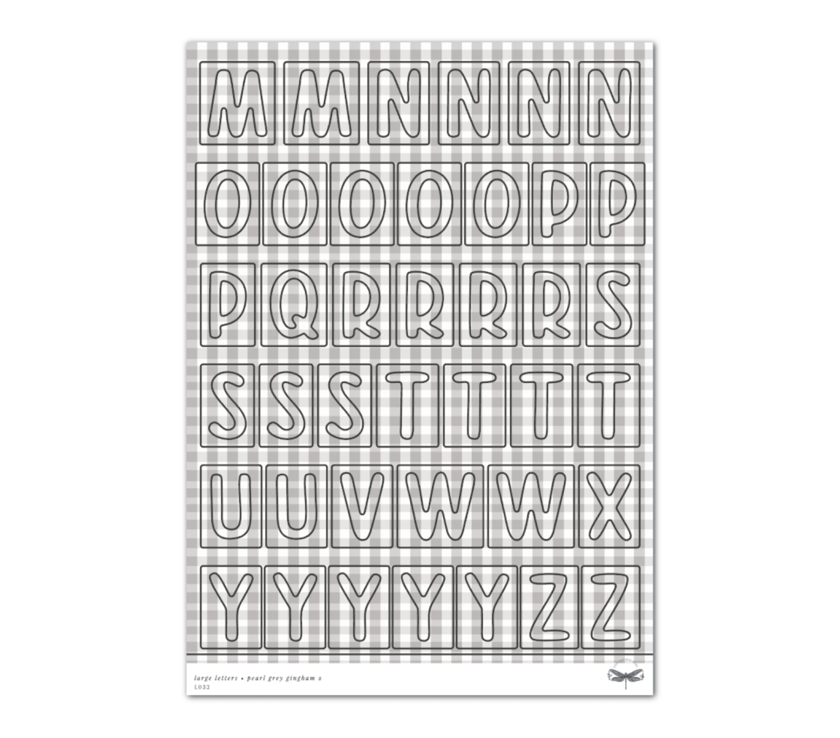 Large Letters • Pearl Grey Gingham
