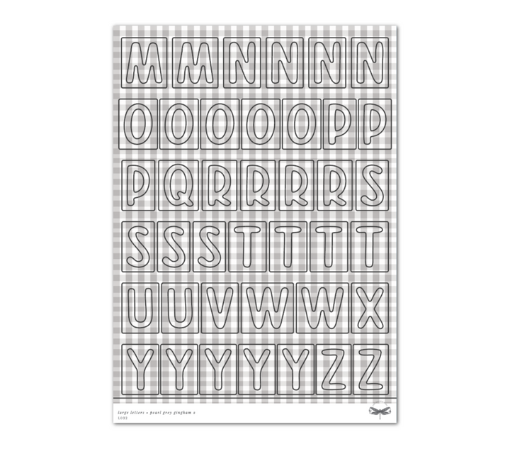 Large Letters • Pearl Grey Gingham