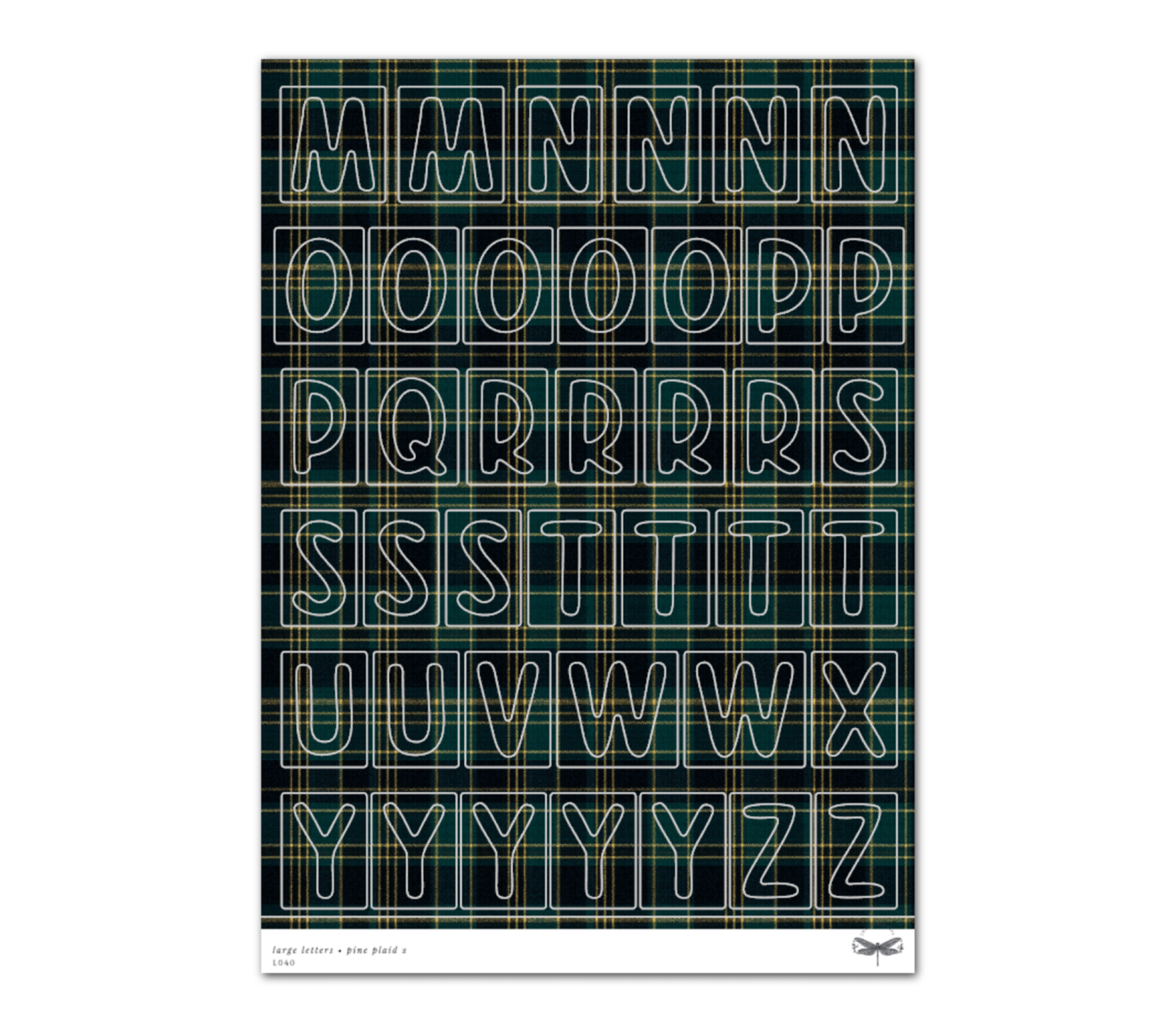 Large Letters • Pine Plaid