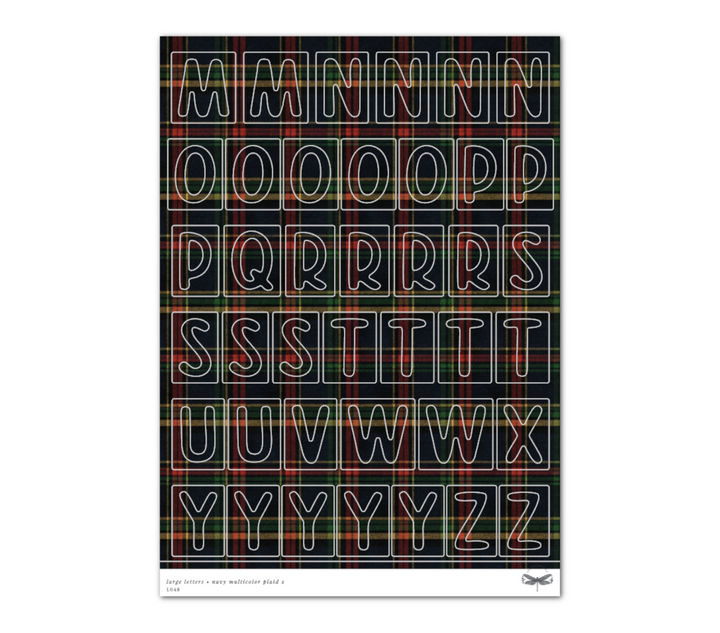 Large Letters • Navy Multicolor Plaid