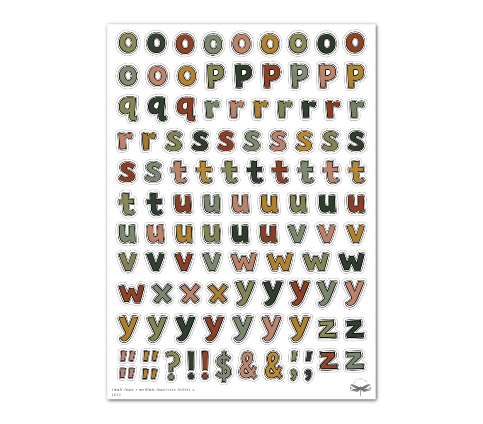 Small Town • Medium (Lowercase) Letters