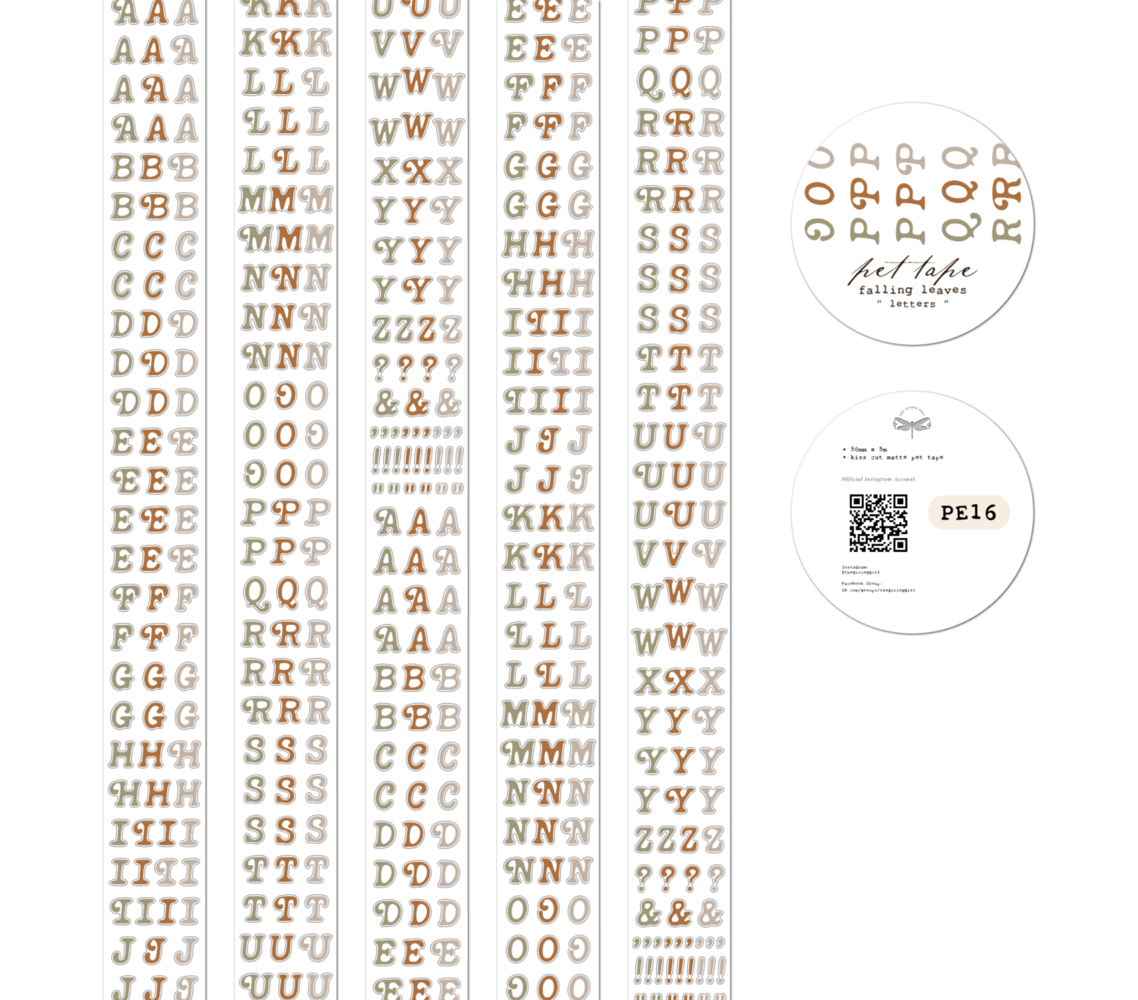 Falling Leaves • Letters PET Tape
