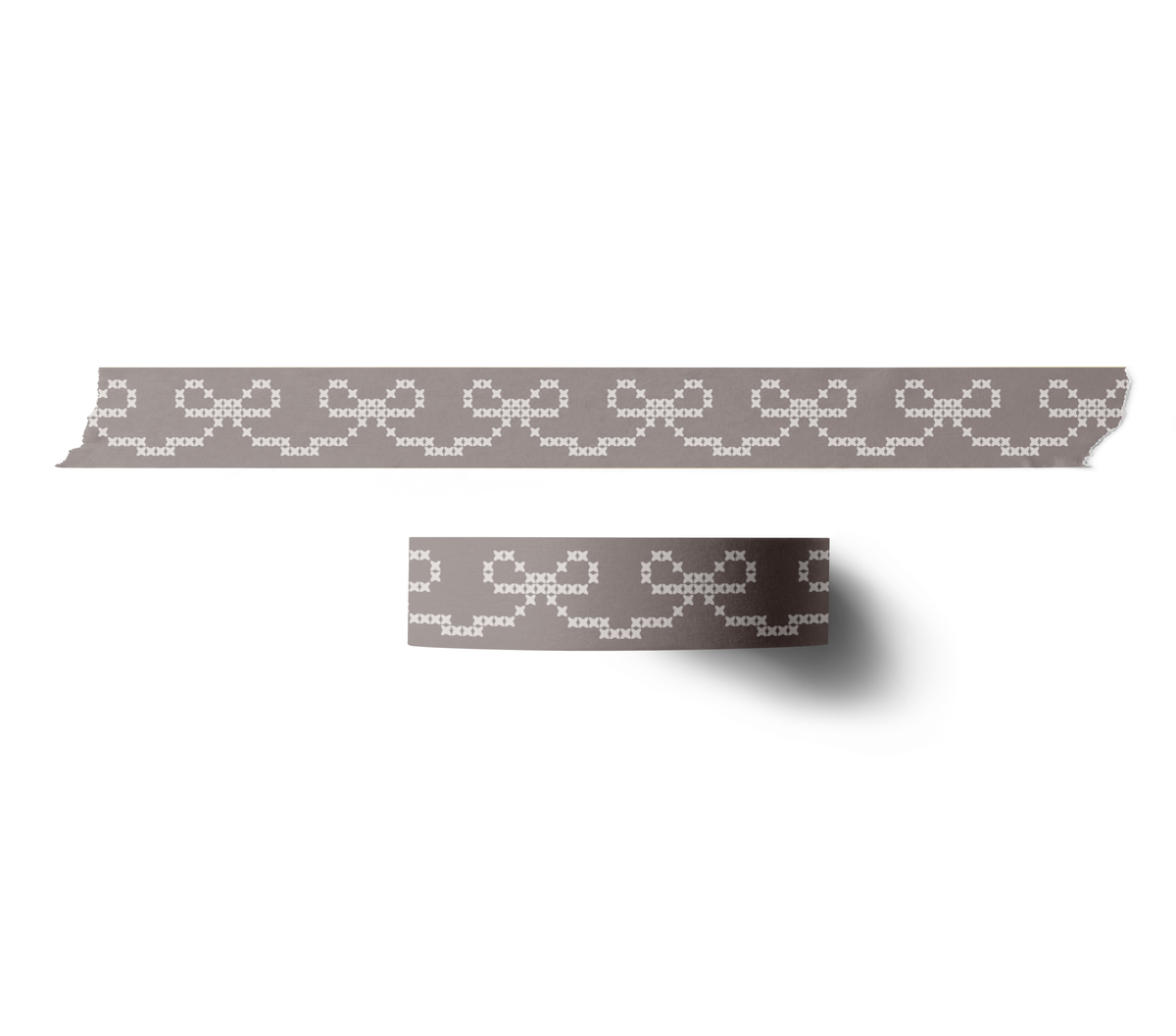 Comfy Days • Grey Bow Cross Stitch Washi Tape