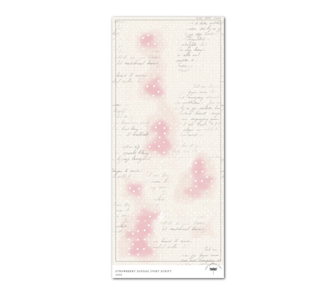 Strawberry Sundae Ivory Script - Washi Sheet