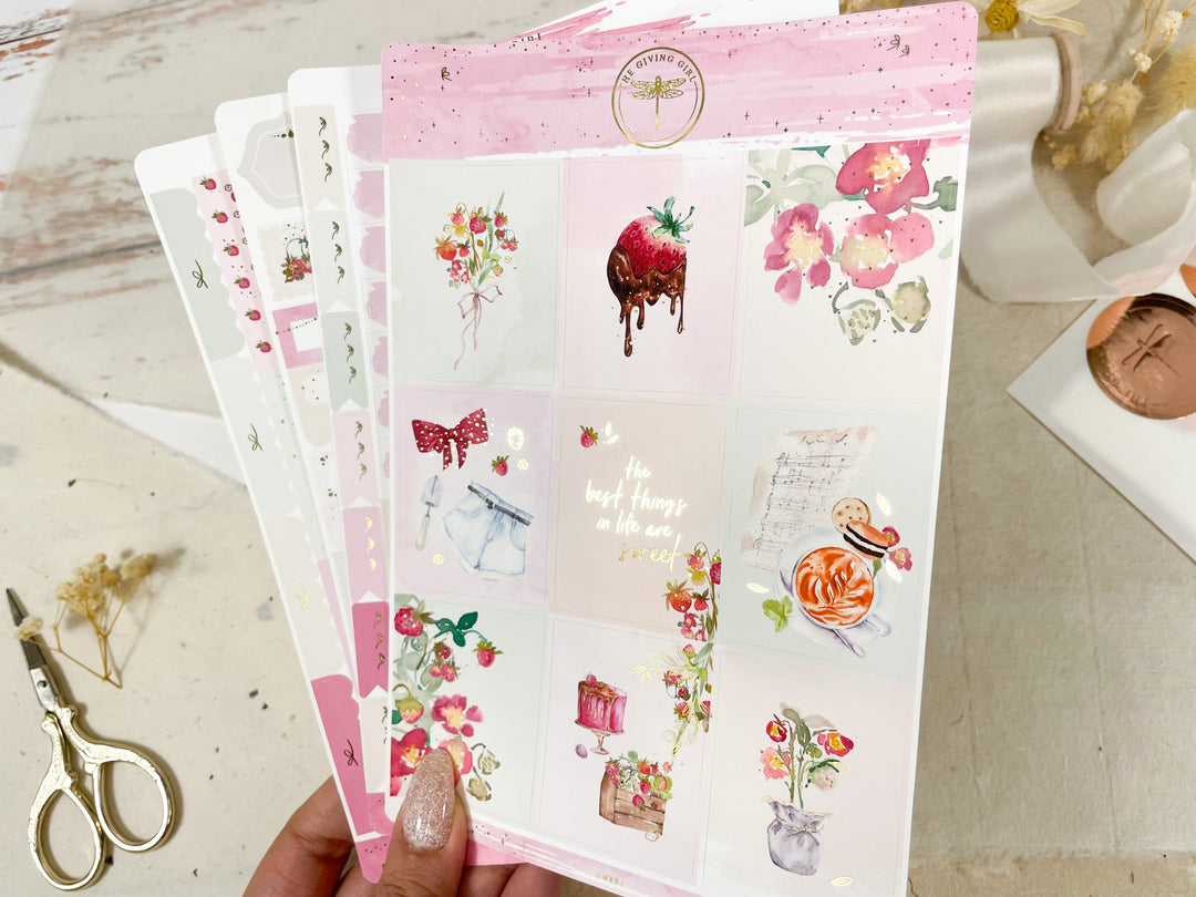 "Sweet" Foiled Sticker Kit: 4 Pages